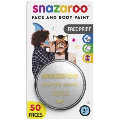 Snazaroo barva na obličej metalická 18 ml stříbrná – Hledejceny.cz