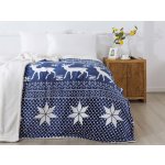 Xpose Deka mikroplyš s beránkem VÁNOCE modrá 140x200 – Zboží Dáma