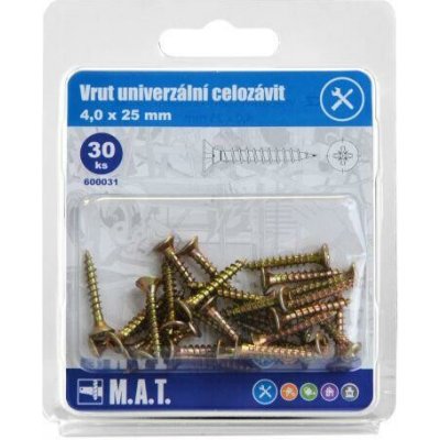 M.A.T. GROUP vrut un.celozávit 4,0x 25mm ZZ (30ks) – Hledejceny.cz