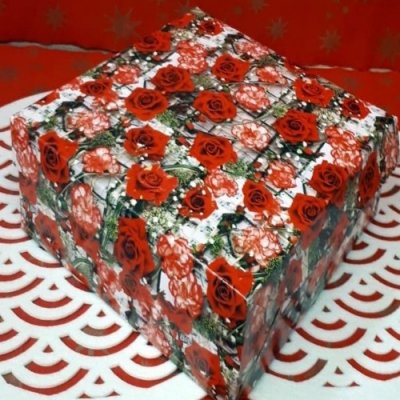 Dortová krabice s motivem „Růže“ 25x25x10 cm