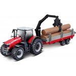 Bburago 10cm Farm Traktor na setrvačník s vlečkou Massey Ferguson 8740S – Hledejceny.cz