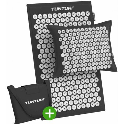 TUNTURI Akupresurní podložka s polštářem a taškou 68 x 42 x 2 cm černá – Sleviste.cz