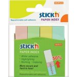 Samolepicí papírové záložky Stick'n by Hopax, 50 x 12 mm, 4 x 100 lístků, pastelový mix – Hledejceny.cz