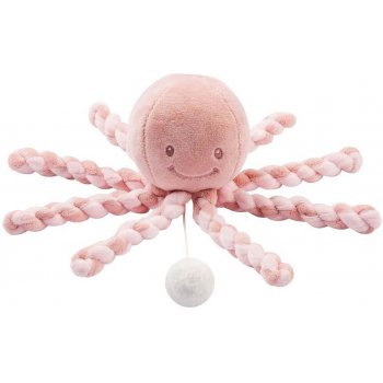 Nattou první hrající hračka pro miminka chobotnička Piu Piu Lapidou old pink / light růžová
