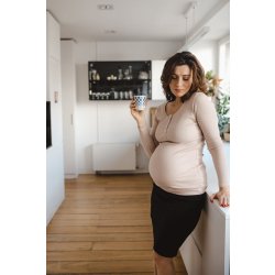 Těhotenské kojící tričko Tummy Beige