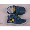 Dětské kotníkové boty D.D.Step celoroční boty obuv kožené barefoot S070-41783 modré s náklaďákem