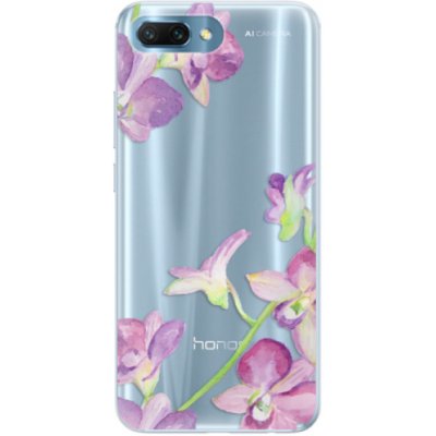 Pouzdro iSaprio Fialové Orchideje Honor 10 mléčné – Zboží Mobilmania