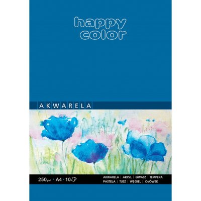 Akvarelový papír Blok Happy Color Akwarel A4 250 g 10 listů – Zboží Dáma