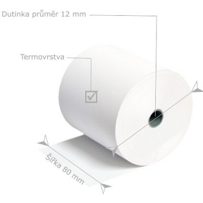 Kotouček termopapíru šíře 80 mm / průměr 80 mm, BPA free (55 g/m2) – Zboží Živě