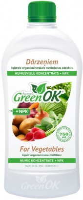 GreenOK Pro Zeleninu Koncentrát huminových látek + NPK 750ml