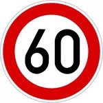 Dopravní Značka B20a 500 mm Nejvyšší dovolená rychlost Rychlost: 60km/h – HobbyKompas.cz