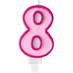 PartyDeco Svíčka na dort 8 RŮŽOVÁ – Hledejceny.cz