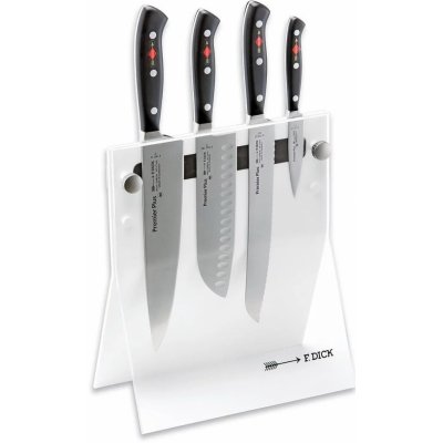 Kuchyňské nože PREMIER PLUS se stojanem, sada 4 ks, bílá, nerezová ocel, F.DICK – Zboží Mobilmania