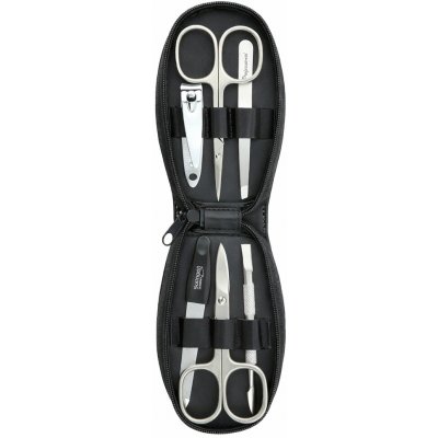 Globos Dámská kožená manikúra s nůžkami Solingen 1601-89 černá kroko – Zboží Dáma