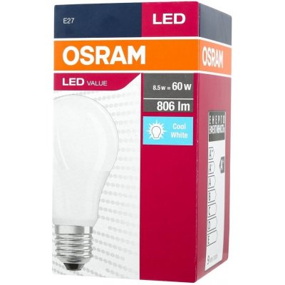 LEDVANCE LED E27 9,5W 4000K 806lm VALUE A-klasik matná – Zboží Živě