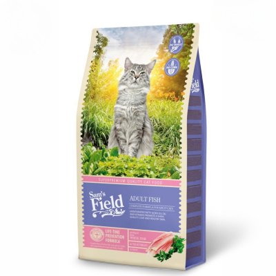Sams Field Cat Adult Fish superprémiové granule Sam's Field 7,5 kg – Sleviste.cz