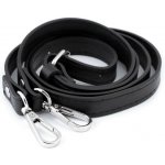 Dlouhý koženkový popruh / ucho s karabinami Barva: černá - nikl – Zboží Dáma