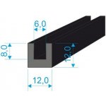 00535004 Pryžový profil tvaru "U", 12x12/6mm, 60°Sh, EPDM, -40°C/+100°C, černý – Zboží Mobilmania