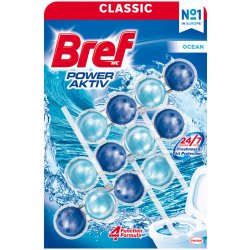 Bref Power Aktiv tuhý WC blok Ocean Breeze 3 x 50 g