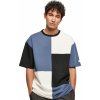 Pánské Tričko Urban Classics Patchworkové teplé pánské triko v oversize střihu 240 g/m modrá černá