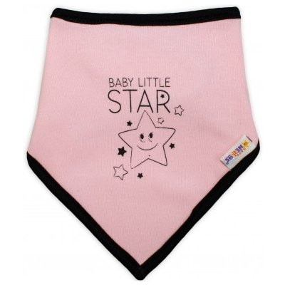 Baby Nellys Dětský bavlněný šátek na krk Baby Little Star růžový – Zboží Mobilmania