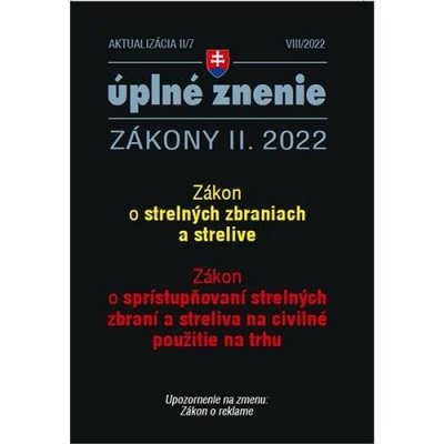 Aktualizácia II/7 2022 – Strelné zbrane a strelivo