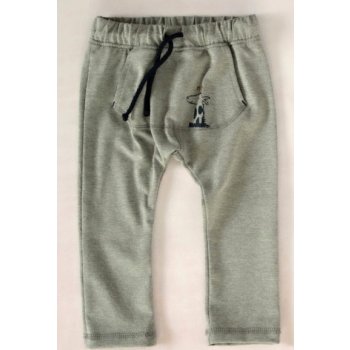 K Baby Stylové dětské kalhoty tepláky s klokankovou kapsou šedé