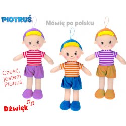 Mikro Trading Panáček Pepík hadrový na baterie polsky mluvící 3 barvy 0m+ 32 cm