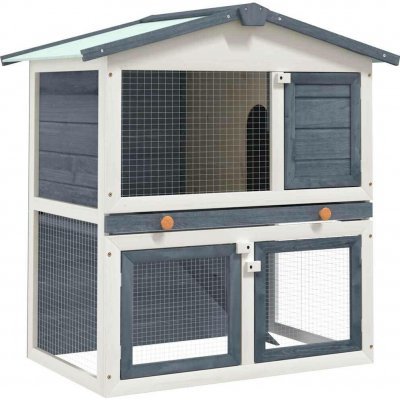 vidaXL 9799.170837 šedo bílá 3 dvířka 94 x 60 x 98 cm dřevo – Zboží Dáma