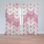 Sablio Záclony Tříbarevné růžové pletení: 2ks 150x250cm – Hledejceny.cz