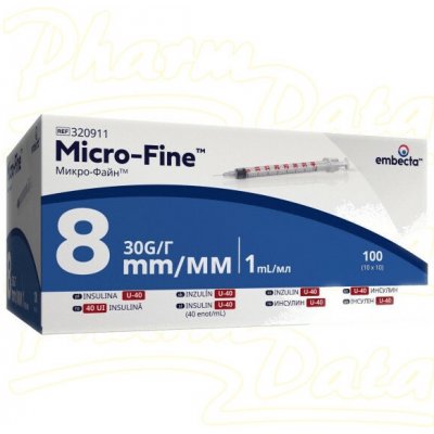 Embecta Micro-Fine U-100 inzul.střík.8 mm 1ml 100 ks – Hledejceny.cz