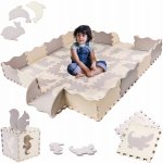 KIK Kontrastní pěnové puzzle 30 x 30 cm 36 ks šedá krémová – Zboží Dáma