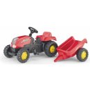 Šlapadlo Rolly Toys Šlapací traktor Kid Case s vlečkou červený