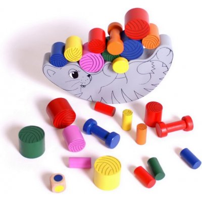 Small Foot Montessori dřevěná motorická hra Balancující kočka – Zboží Dáma