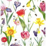 IHR Ideal Home Range Ubrousek 33x33cm Tulipány s jarními květy – Zboží Dáma