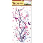 Samolepky na zeď větev šedorůžová 638, 69x32 cm – Zboží Dáma