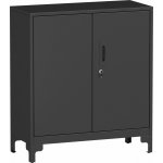 Homcom Kancelářská uzamykatelná víceúčelová skříň, 80 x 35 x 91 cm černá – Zboží Dáma