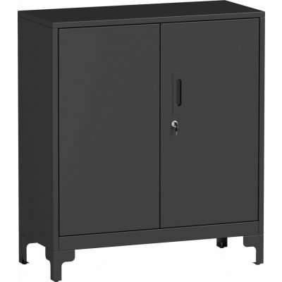Homcom Kancelářská uzamykatelná víceúčelová skříň, 80 x 35 x 91 cm černá – Zboží Dáma