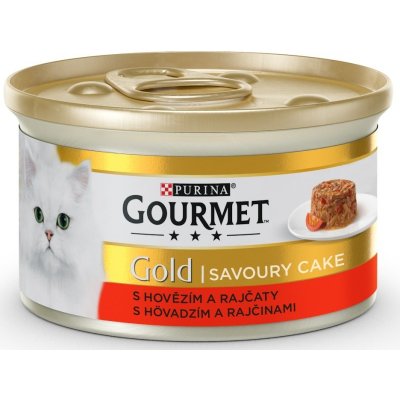 Gourmet Gold Cat Savoury Cake hovězí rajče 85 g
