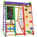 KinderSport hrací sestava Eco s ribstole, skluzavkou a lezeckou stenou – Sleviste.cz