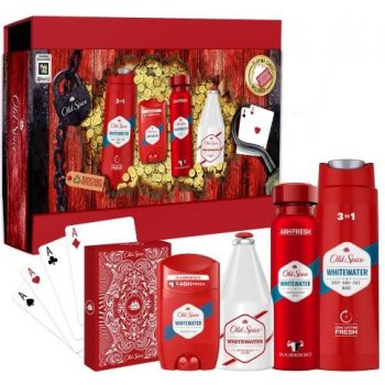 Old Spice Whitewater sada deodorant 150 ml + deostick 50 ml + sprchový gel 3v1 250 ml + voda po holení 100 ml + hrací karty