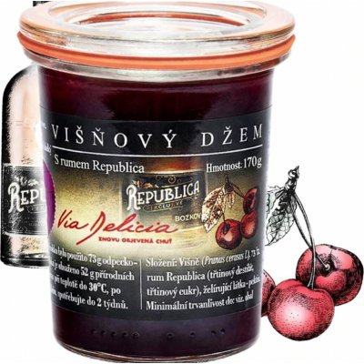 Via Delicia Višňový džem s rumem republica 170 g – Zboží Dáma