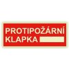 Piktogram Protipožární klapka - fotoluminiscenční tabulka, samolepka 210x80 mm