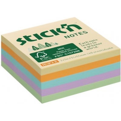 Bloček samolepicí Stick´n FSC 51x51 mm, luční pastel. barvy – Zboží Dáma