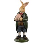 Dekorace králík v zeleném kabátku držící vajíčko 8*7*20 cm – Hledejceny.cz
