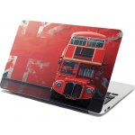 Sablio Samolepka na notebook Červený patrový autobus Vlajka - 29x20 cm – Zbozi.Blesk.cz