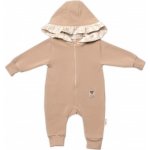 Baby Nellys Teplákový overal s kapucí a volánkem New Bunny cappuccino – Hledejceny.cz