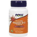 NOW Vitamín D3 5000 IU 120 žvýkacích pastilek – Hledejceny.cz