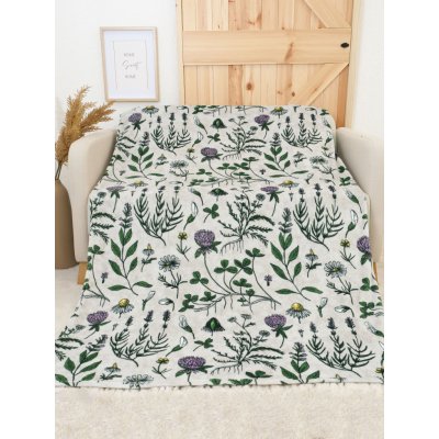 MKLuzkoviny.cz deka mikroplyš Exclusive Herbář světle šedý 150x200 – Sleviste.cz