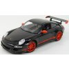 Sběratelský model Welly Porsche 911 997 2010 Černá Oranžová 1:18